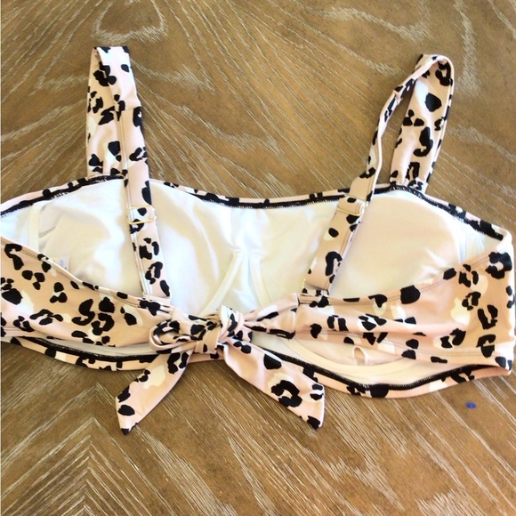 Terra & Sky Womens Leopard Print Tie Bralette Bikini Top Size 4X (28W-30W) - Picture 4 of 7